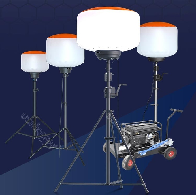 High Power Led Telescoping Light Tower 1400W Balloon Outdoor Tower Lights For Industrial