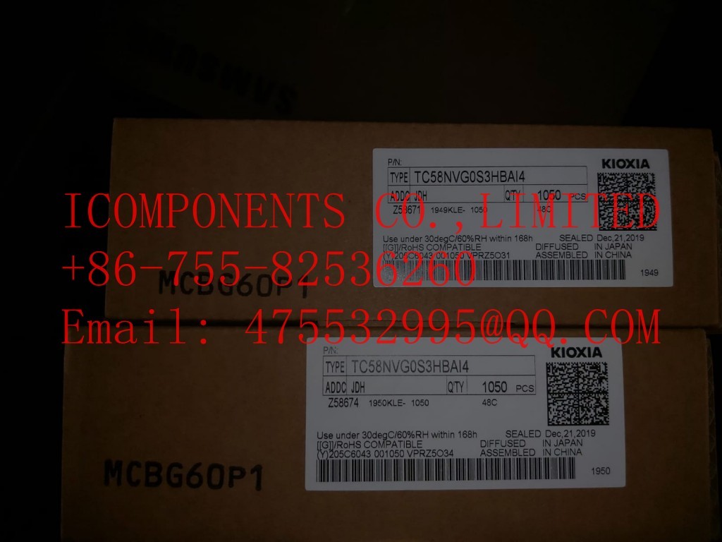 TC58NVG0S3HBAI4 TOSHIBA SLC NAND Flash Parallel 3.3V 1G-bit 128M x 8 63-Pin FBGA T/R