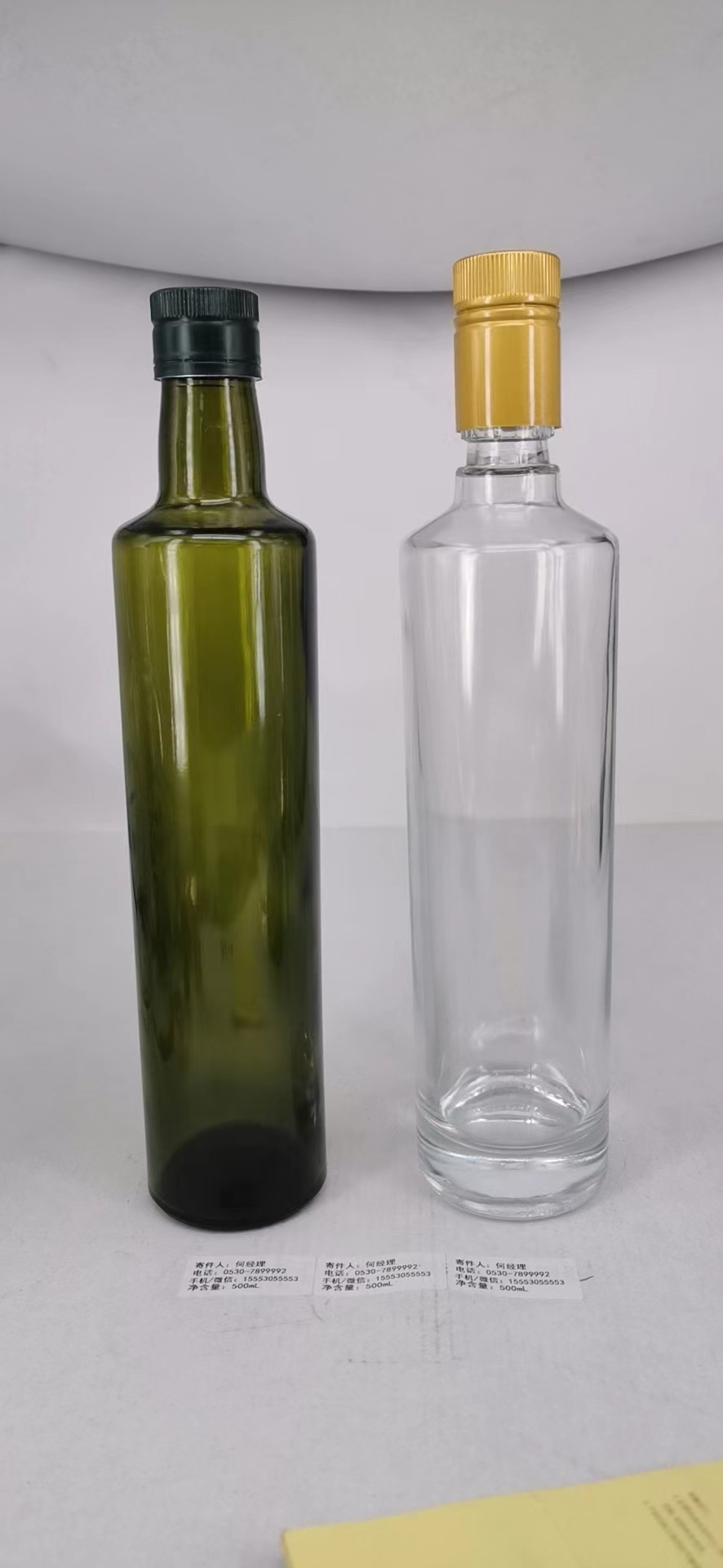 Natural Cap 750ml 500ml 200ml Olive Oil Food Grade Glass Bottle with Cork Stopper
