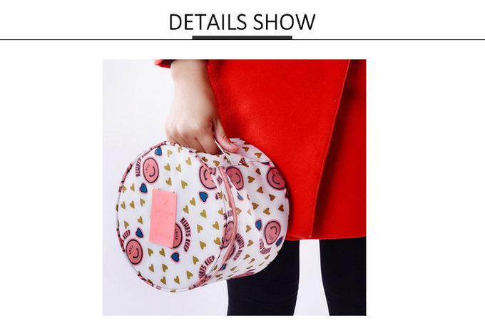 Outdoor Travel Beauty Storage Round Polyester Waterproof Makeup Wash Bag