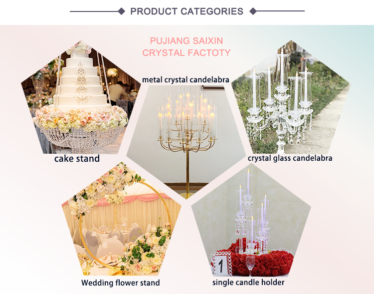 Antique Crystal Glass Candelabra Table Centerpiece 13 Arms Crystal Glass Champagne Gold