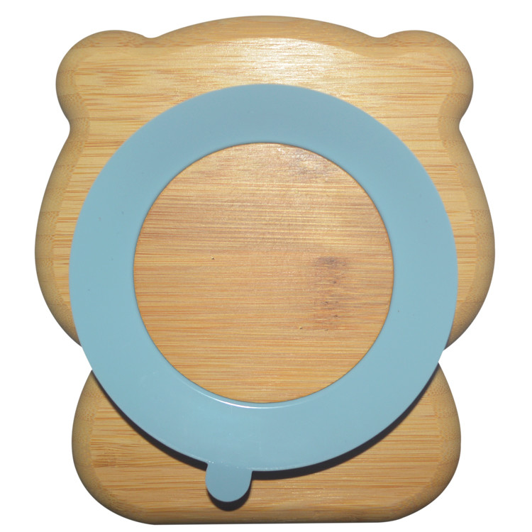 Eco Friendly Tableware Bamboo Silicone Baby Plate Divided Suction Plate BPA Free