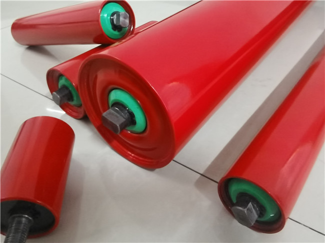 30 Degree Galvanized 133mm Conveyor Steel Rollers With Bearings