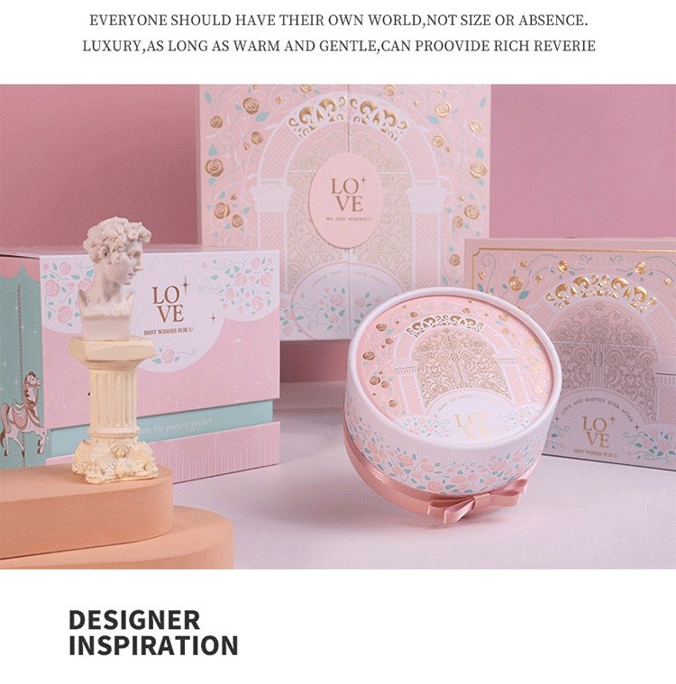 Pink gift box fairy design white cardboard birthday exquisite gift box packaging customizable box