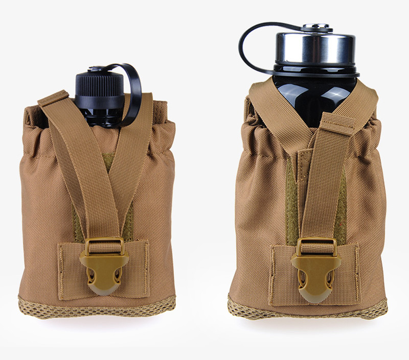 Buckle Type Canvas Water Bottle Carrier Bag For Hiking