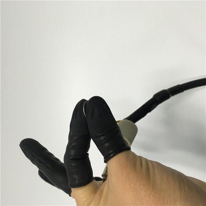 Black Comfortable Anti Static Gloves Latex Finger Protector Smooth Surface