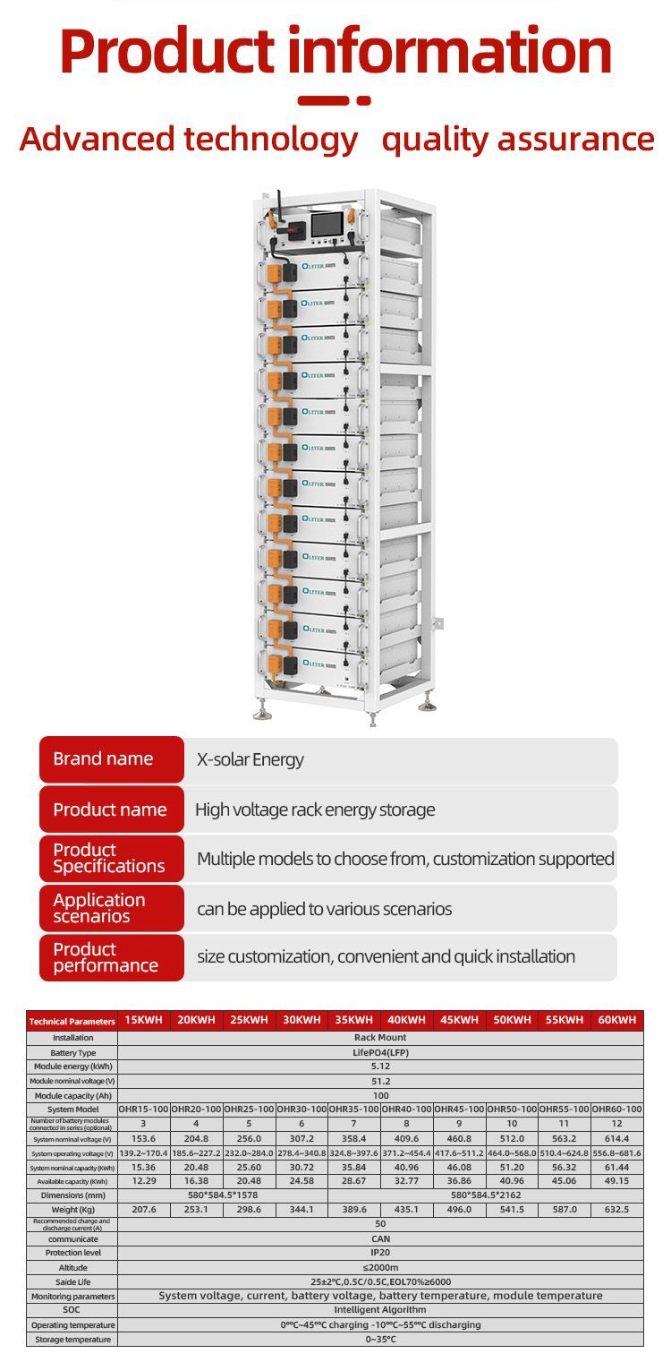 Lithium Solar System Photovoltaic Battery Power Supply for 30kwh/100kwh High Pressure Rack Type AGM Energy Storage System