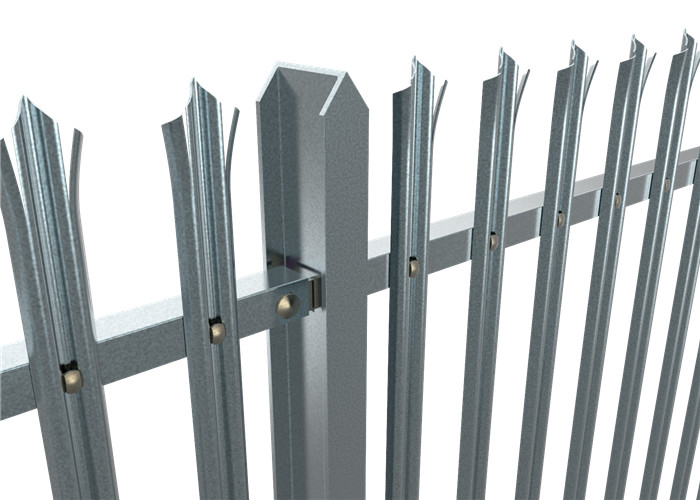 Security Galvanized W / D Pale Steel Palisade Fencing 1.8m Height 2.75m Width