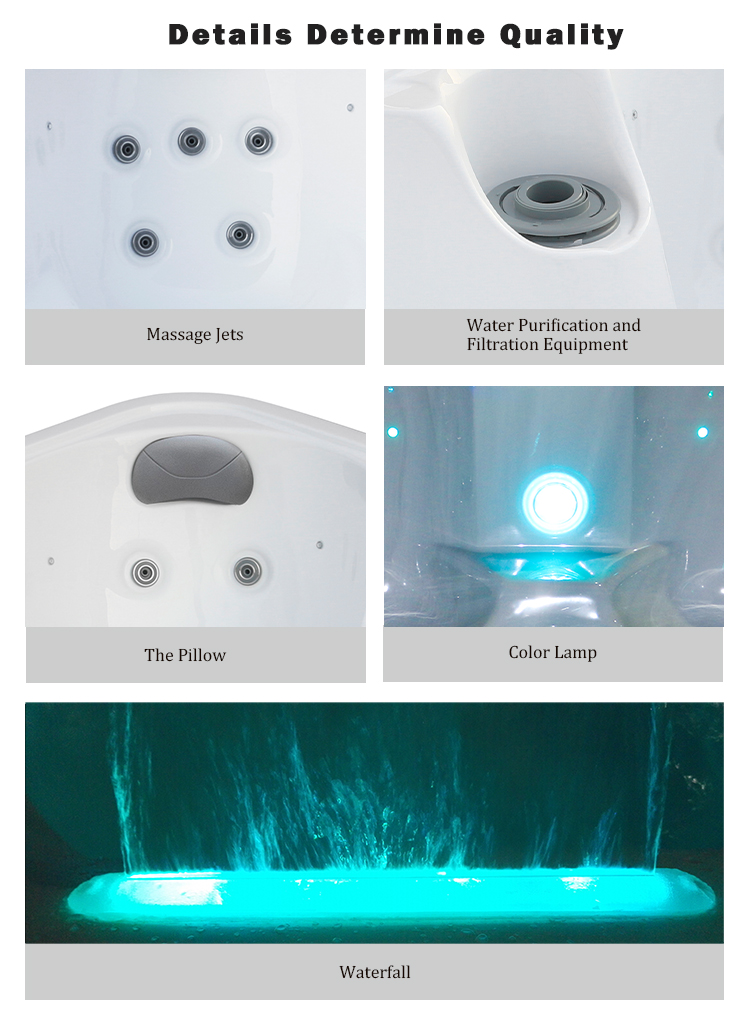 4 Persons Acrylic Portable Hot Tubs Whirlpool Massage Bathtubs