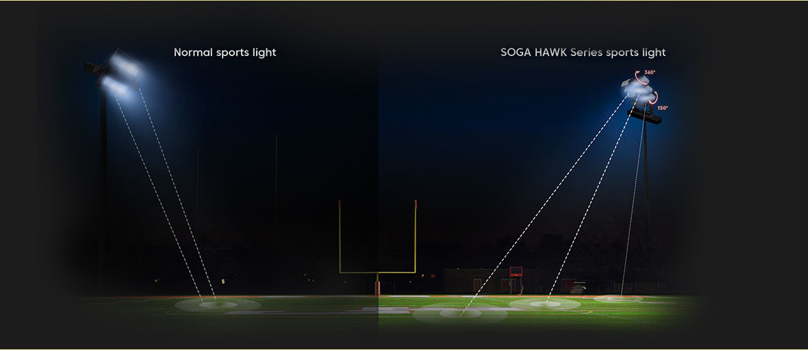 Gary or Black Housing Color Rugged IP66 LED Stadium Lights with Flexible Fixtures and Detachable Driver Box