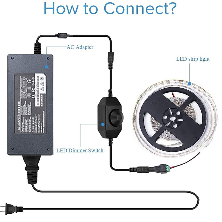 12V 24V Led Table Lamp Strip Rope Lights Male to Female Led Dimmer Switch Remote Controller