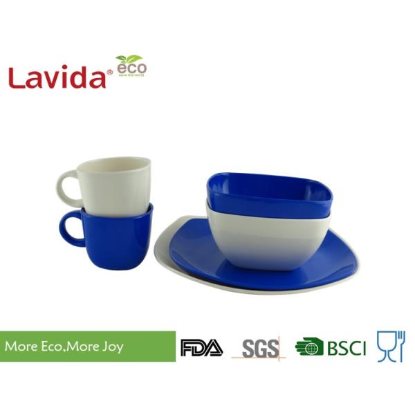 Square Shape Melamine Dinner Set Popular Color Anti - Bacteria Formaldehyde Free