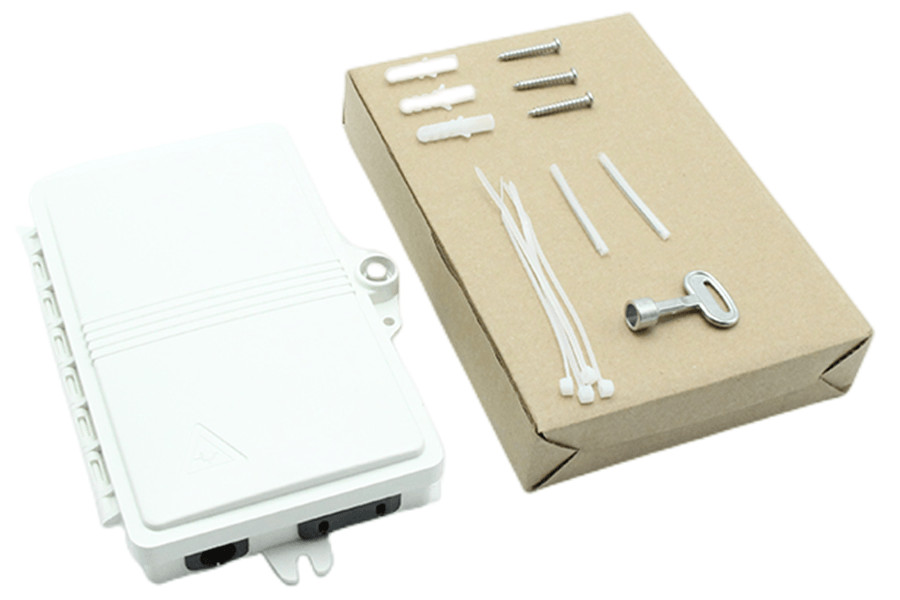 2Port Fiber Optic Terminal Box FTTH Outdoor/Indoor PC ABS Material Light Gray