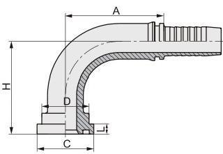 Low Price 90 Degree SAE Flange 3000 Psi Hydraulic Hose Flange 87391 Series