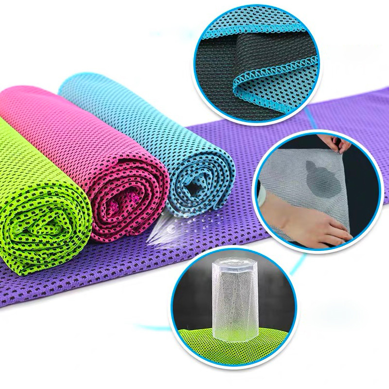 Gym Sweat Cool Towel Microfiber Polyester Ice Sports Cooling Towels With Custom Logo