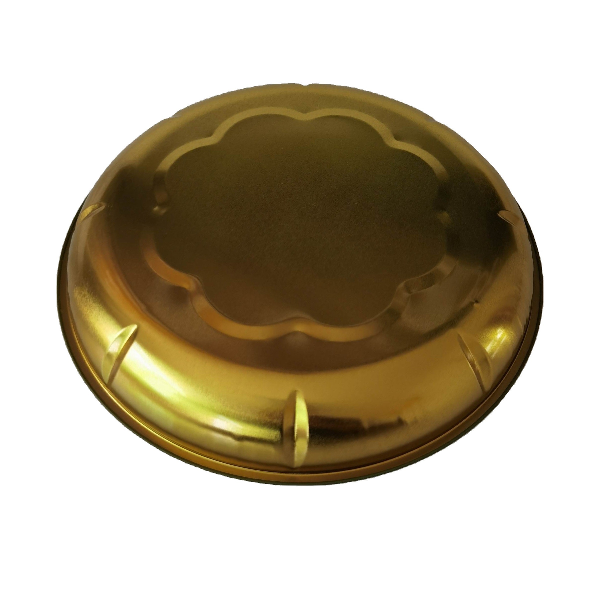 Vintage Round Tin Serving Tray Christmas Design Holiday Present Packaging
