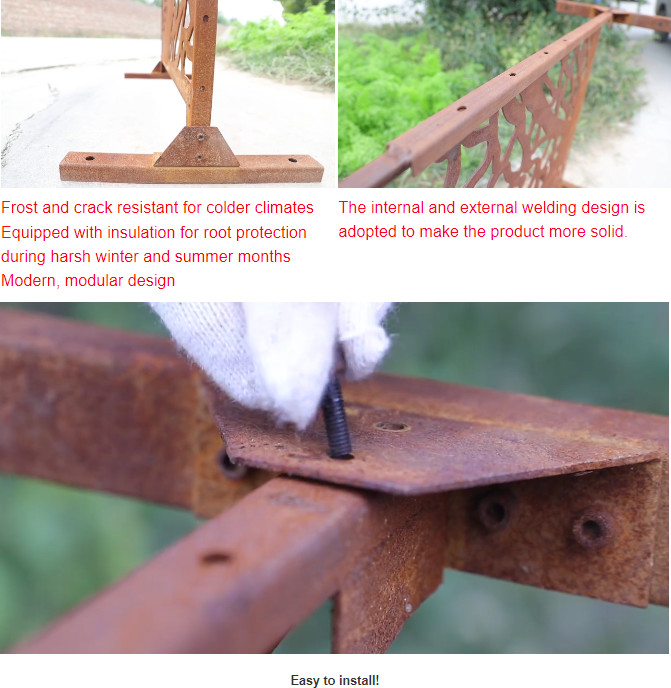 Decorative Outdoor Privacy Art Corten Steel Garden Screen Laser Cut