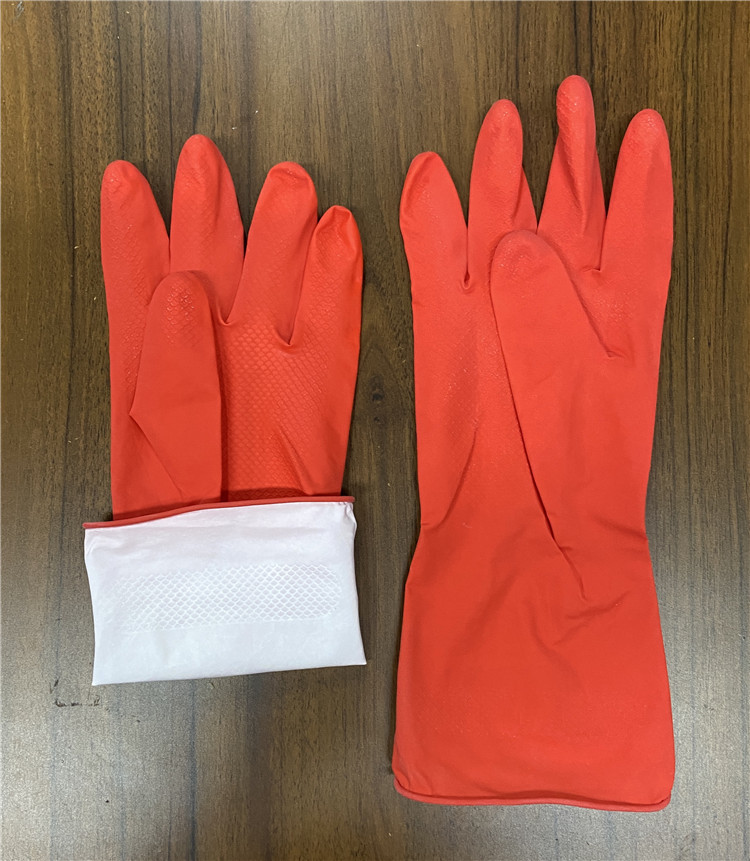 Natural Latex Red M50g Household Rubber Gloves For Table Cleaning
