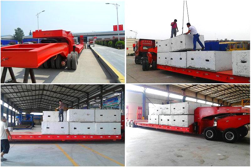 2 Axle 28 Tons Lowbed Lowboy Truck Trailer Semi Trailer for Heavy Equipment Transport