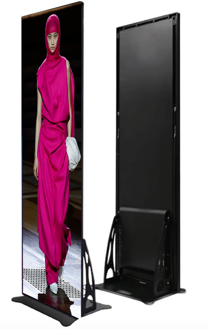 High-Performance P2.5mm LED Poster Display Stand For Shopping Center Advertising With Exceptional Visuals