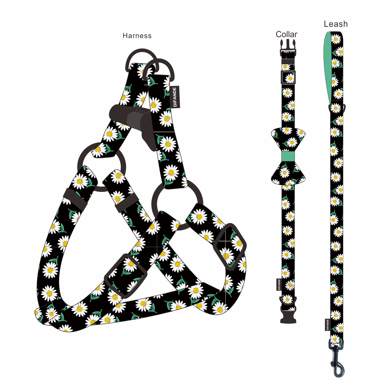 Velvet Walking Cat Harness Vest