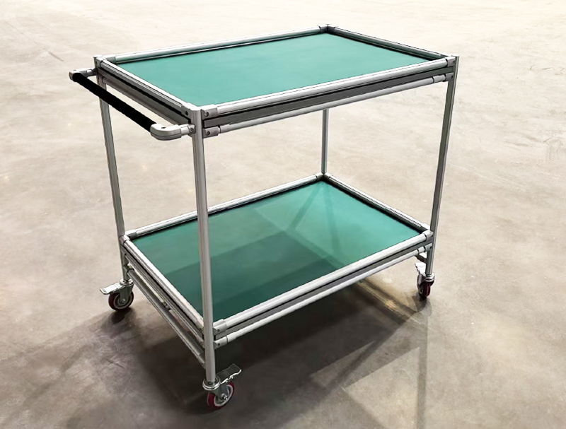 Material Rack System Made From The Third Generation Lean Pipe Aluminum Alloy Tube  Assemble Cart  Hand Trolley