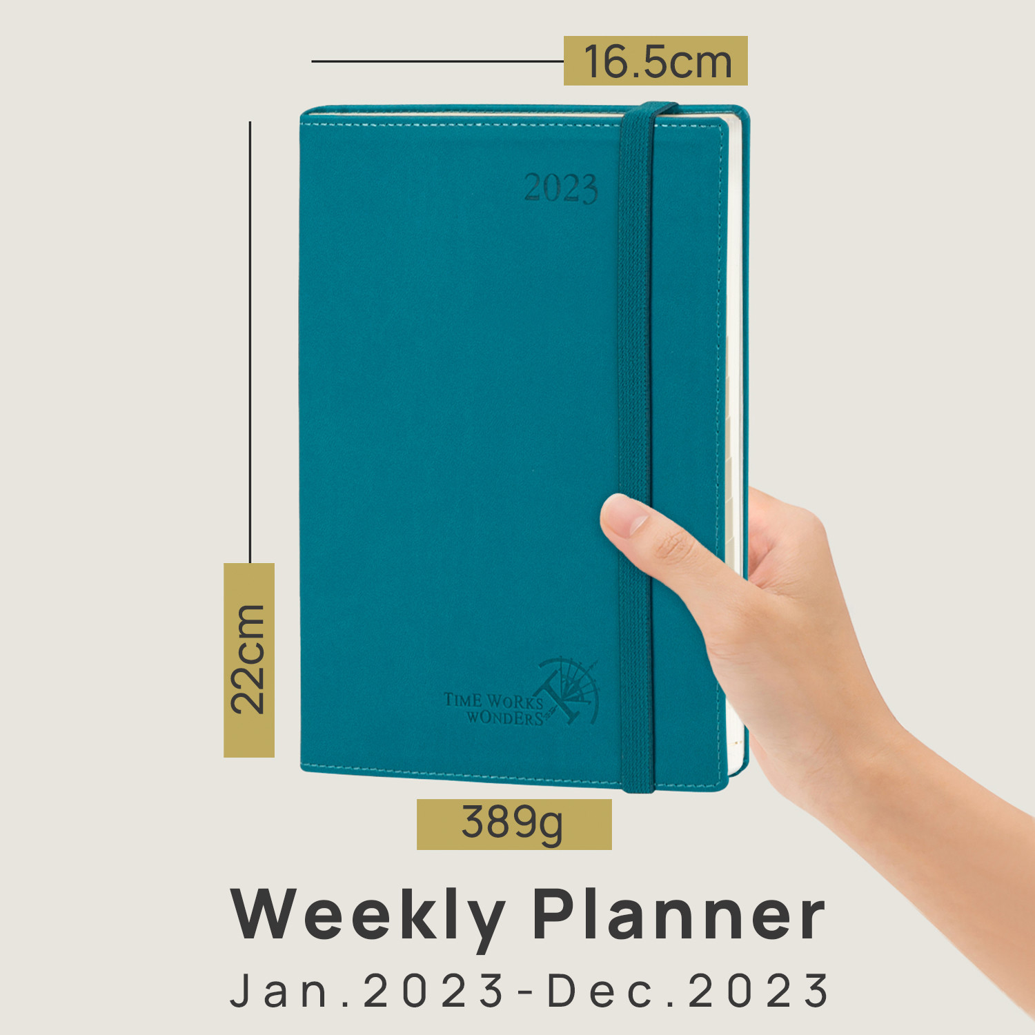 Pacific Green Custom Academic Planner Yearly Weekly Planner 2023 Soft Cover Vertical Pages