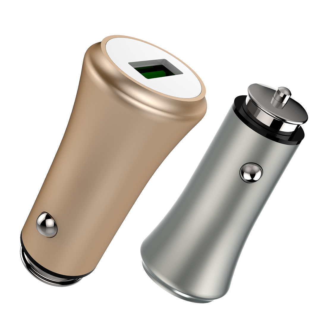 3.6A 18W FAST USB CAR CHARGER with Monitoring Aluminum Alloy Multi colors for OPPO and smart phones