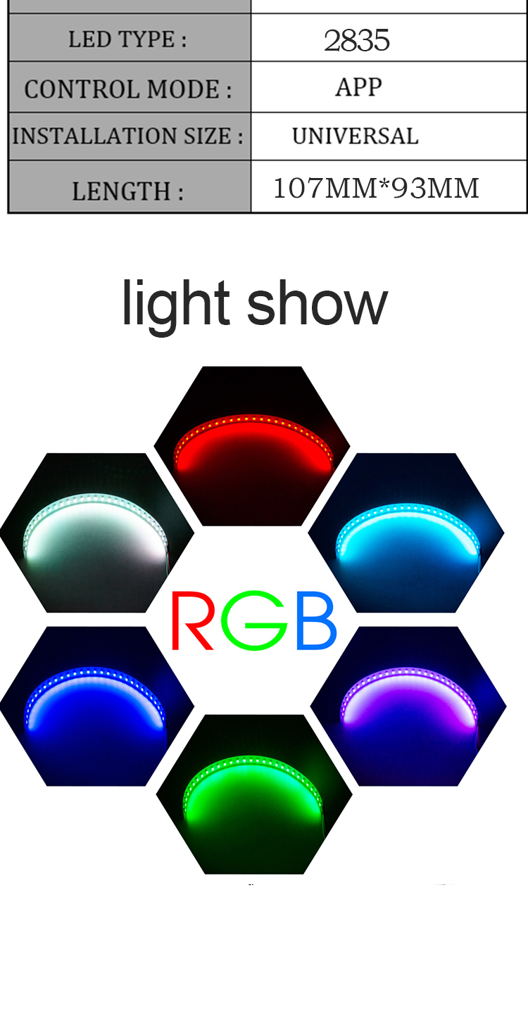 IP 67 LED Car Ambient Lights APP Control Headlight Angel Eye Kits 360 Degree SMD Demon Halo Rings Kit