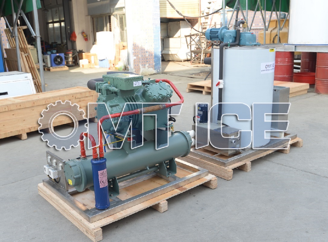 Refrigerant R404a Seawater Flake Ice Machine 380V 2 Ton Flake Ice Machine