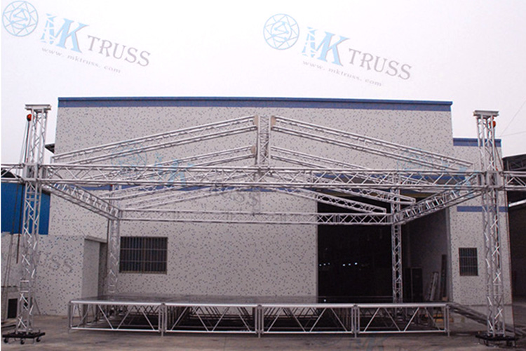 290*290*2000mm Customized Curved Aluminum Truss Stand Lectern Podium