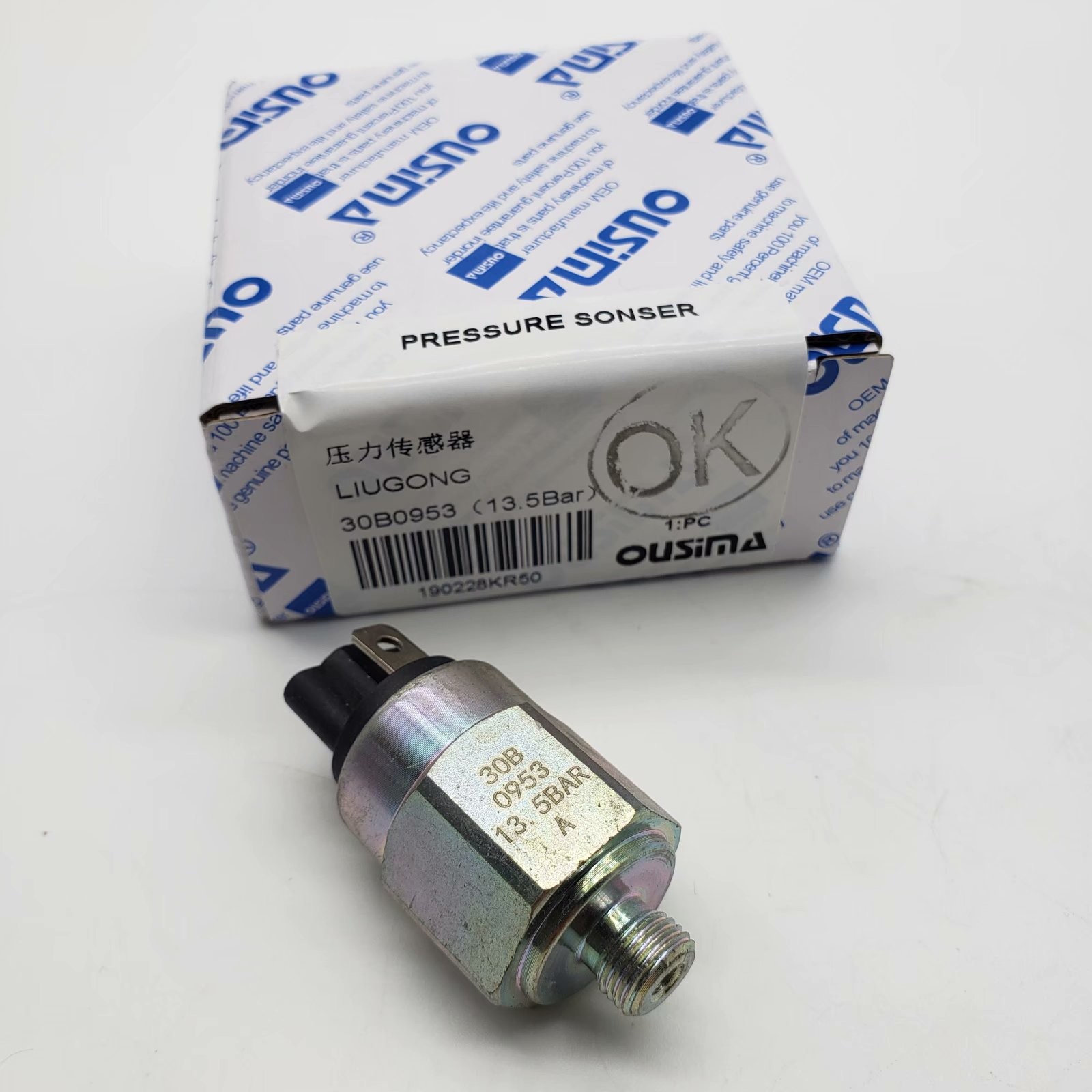 OUSIMA 30B0953 Pressure Sensor For Pressure Switch 30B0953(13.5Bar) LIUGONG Excavator Part