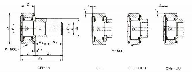 IKO cam Needle Roller Bearing NUCF30BR Stud Type Track Rollers Cam Followers NUCF30BR