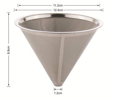 Large Paperless Pour Over Dripper Reusable 125mm Top Diameter For Carafes