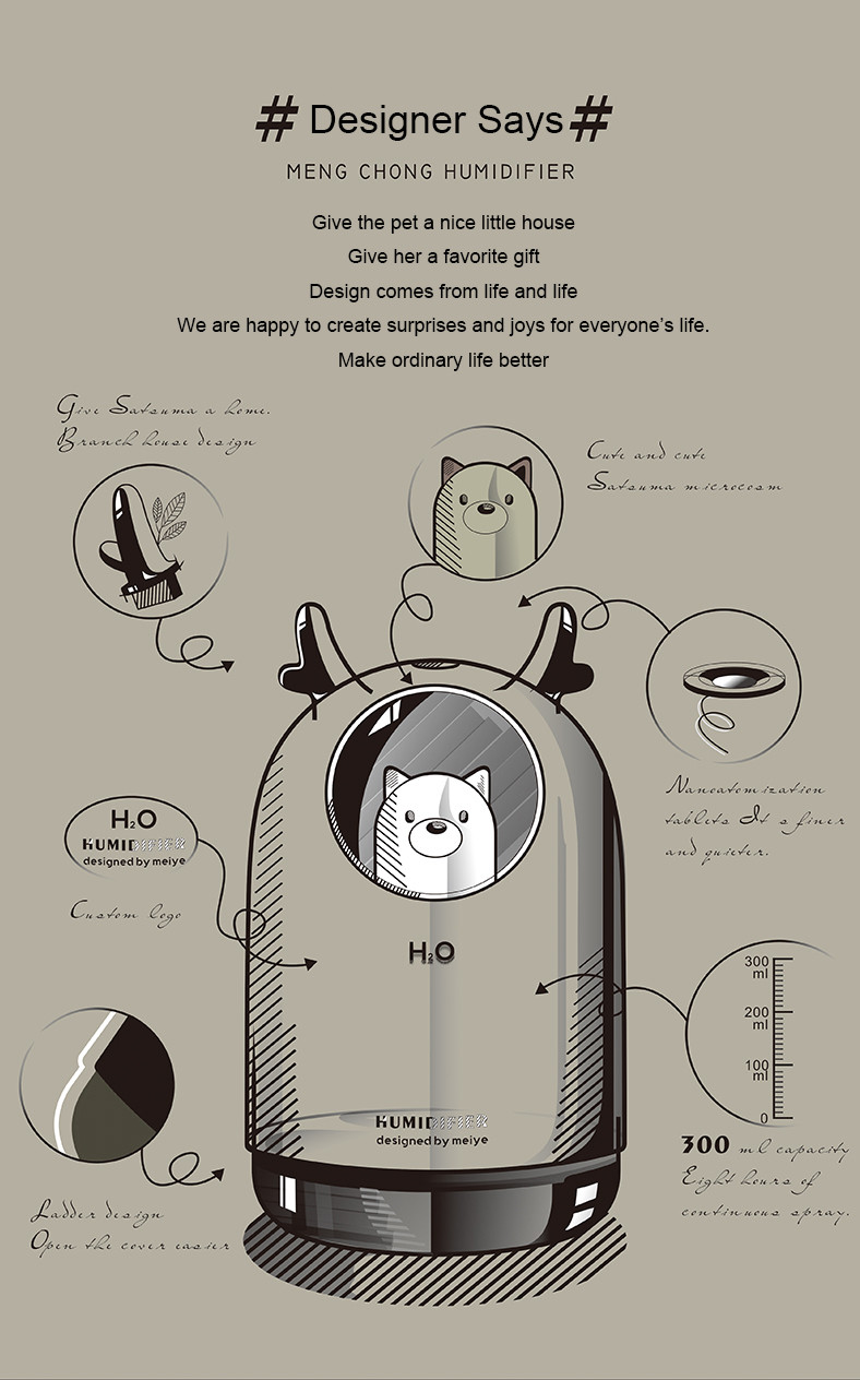 300ml Ultrasonic Cool Mist Air Humidifier