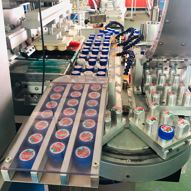 5-7Bar 30mm Plastic Cap Printing Machine Auto Feeding 4 Color Pad Printing Machine