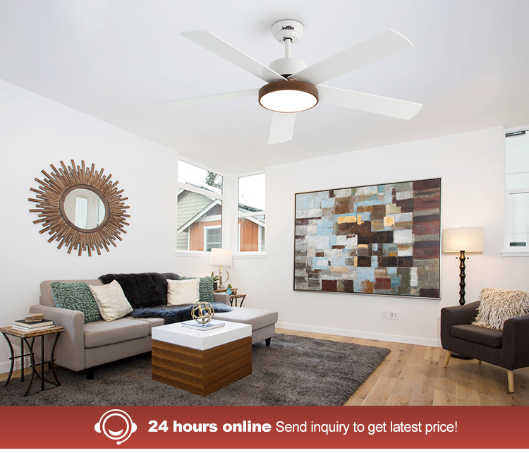 52" Simple Design 3 Color Dimmable Ceiling Fan Light Metal Material and 10 for Motor
