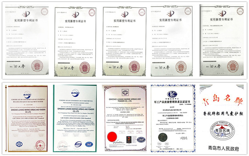ISO Certification Natural Rubber Inflatable Lifting Salvage Airbags 1.5*18m 12 Layers