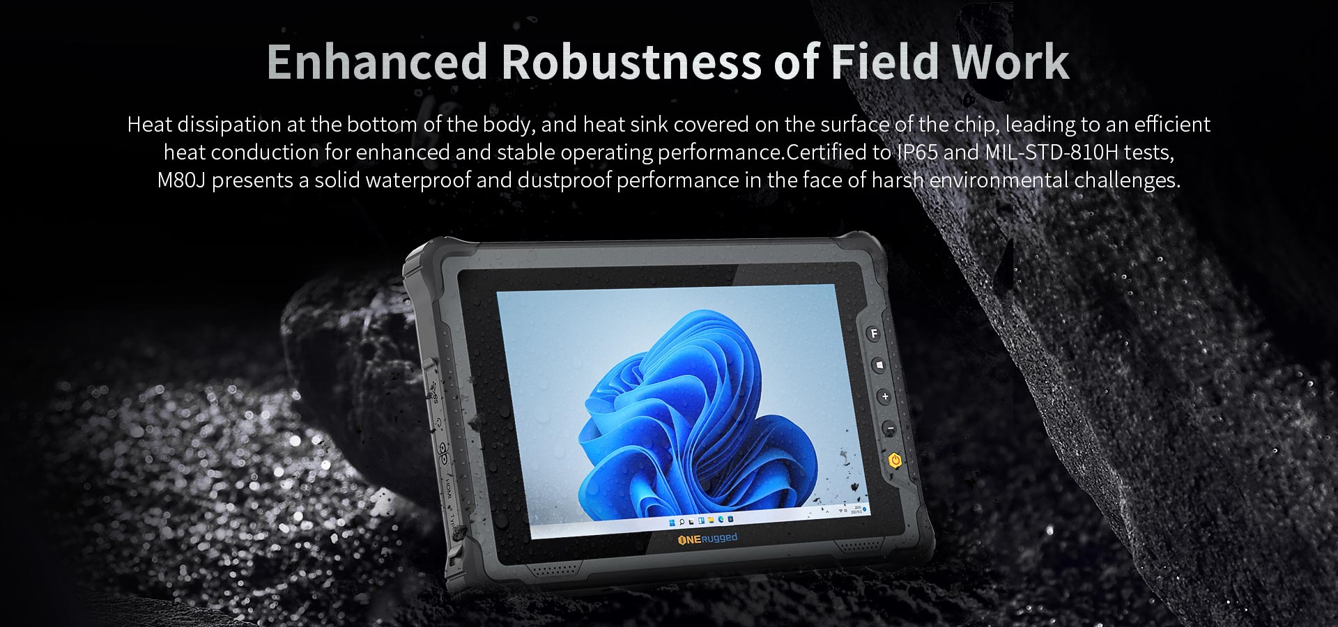 Industrial Rugged Tablets M80J 8 Inch With Win 10 Waterproof GPS WIFI Camera NFC IP65