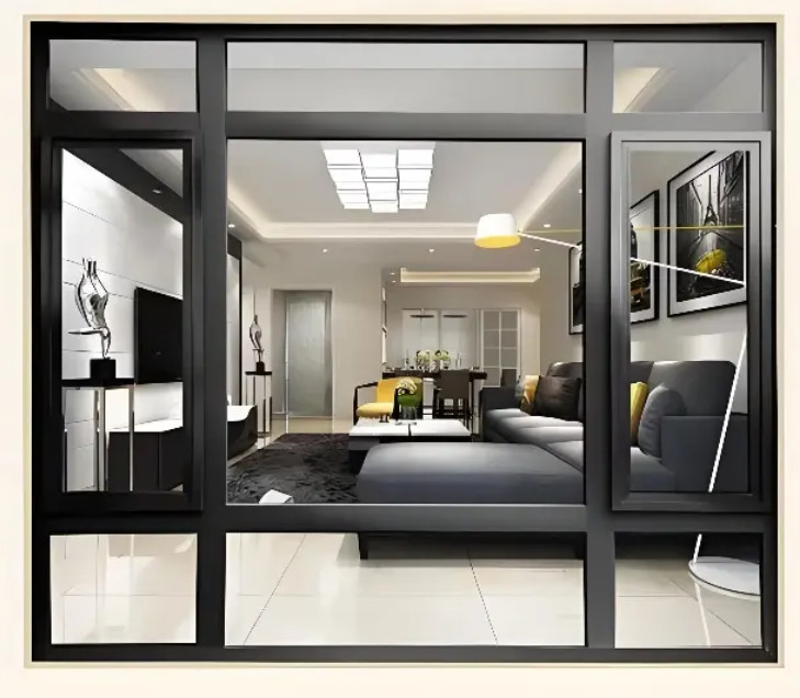 80mm Width Horizontal Opening Aluminum Casement Glass Windows For Commercial Buildings