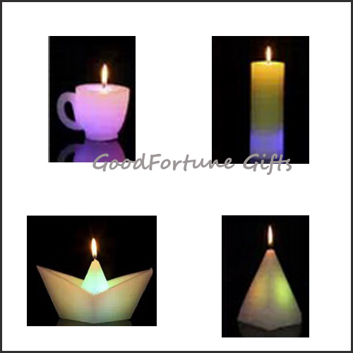 religious christmas halloween coloured Eco led glow flash candle wax