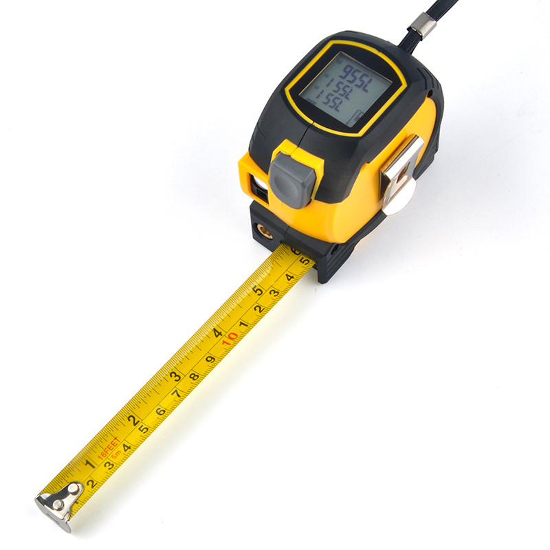 Wintape 3-In-1 Laser Measure Tool: 40m Digital Distance Meter, Area/Perimeter Calculator, Auto-Lock 5m Steel Tape – Precision Measurement For DIY &