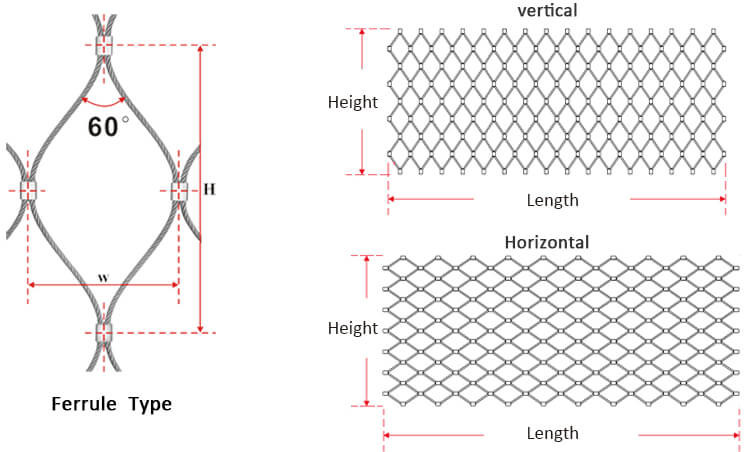 Flexible Stainless Steel Cable Mesh , Stainless Steel Aviary Mesh For Bird Zoo Fence