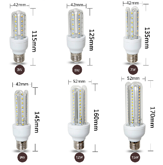 led energy saving U shape E27 high bright PIR intelligent sensing motion sensor lights