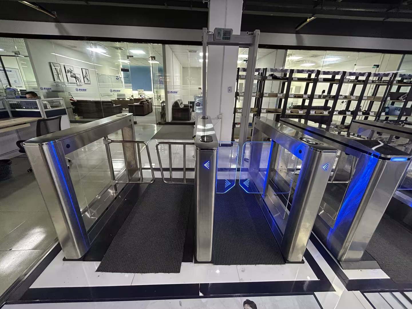 Integrated Design Swing Turnstiles Gate Stainless Steel Office Security Gates