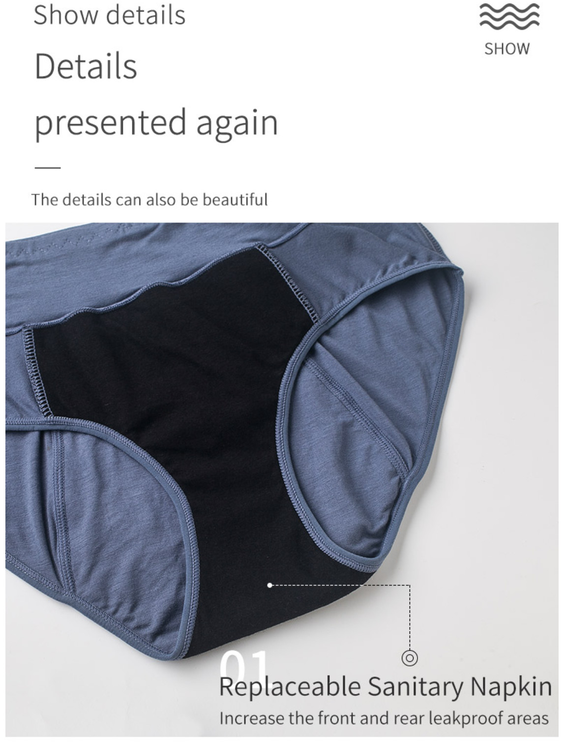 Plus Size 4 Layer Leak Proof Full Protection Physiological Brief Panties Absorbent Women Menstrual Period Underwear