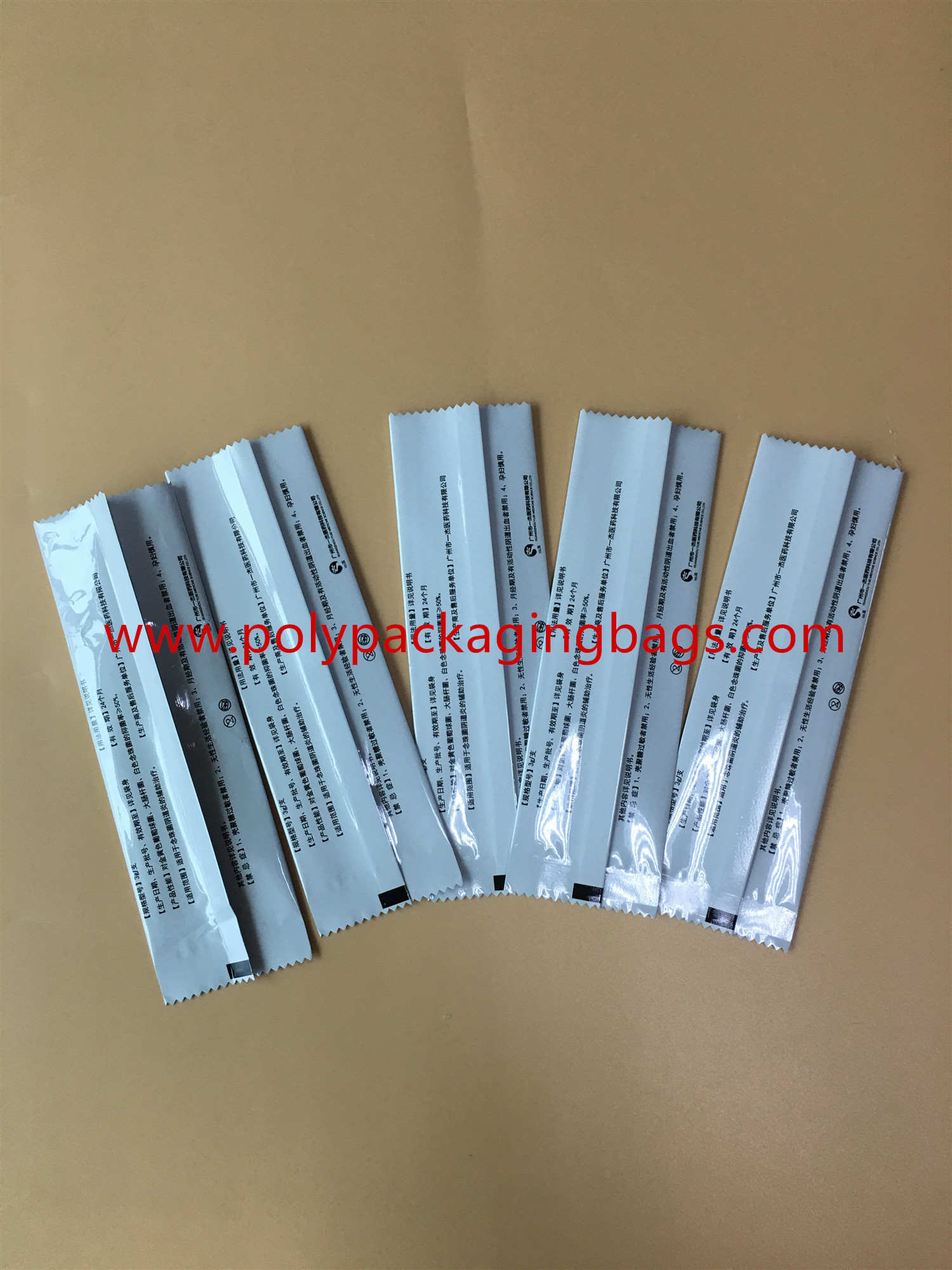 Colorful Small Three Side Sealed Aluminum Mylar Foil Bag Size W５ x L１７cm