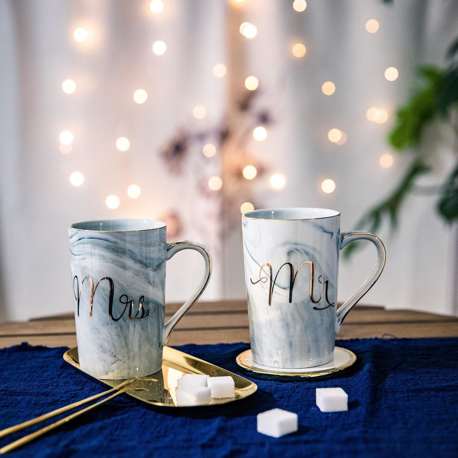 2 Pieces Custom Mr And Mrs Mugs 13.9 Oz Wedding Gifts Couple Mugs Set