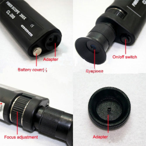 Lightweight Fiber Optic Microscope White LED Light Source Two Minutes Delayed On / Off Switch