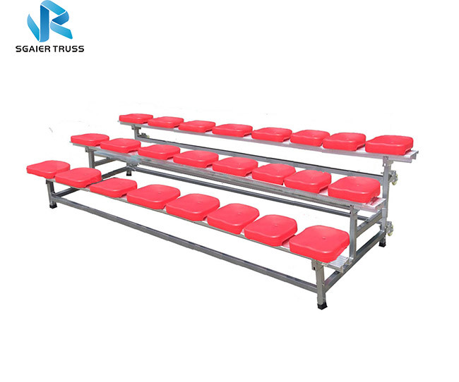 Flexible Outdoor Aluminum Stadium Bleachers Economic 2 - 5rows Long Bench